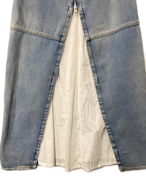 MM6 Maison Margiela（エムエムシックスメゾンマルジェラ）MM6 Maison Margiela (エムエムシックスメゾンマルジェラ) 切替デニムスカート ブルー×ホワイト サイズ:36の古着・服飾アイテム