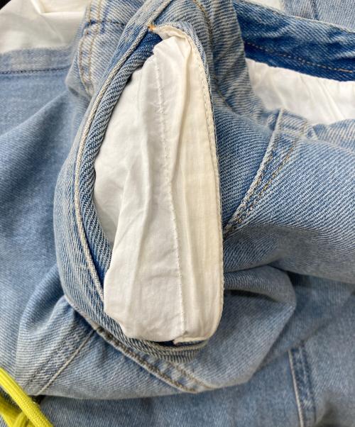 MM6 Maison Margiela（エムエムシックスメゾンマルジェラ）MM6 Maison Margiela (エムエムシックスメゾンマルジェラ) 切替デニムスカート ブルー×ホワイト サイズ:36の古着・服飾アイテム