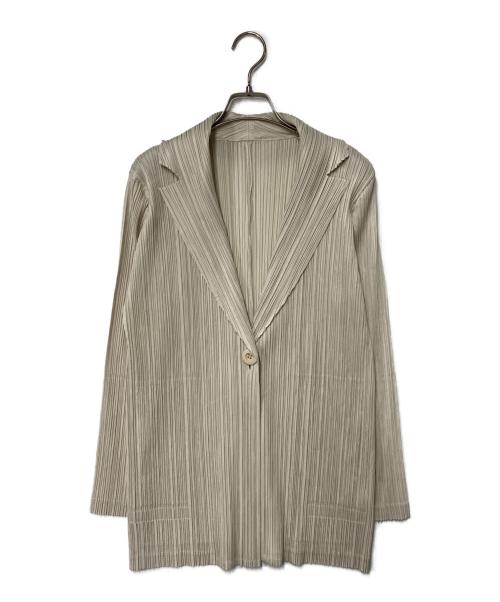 PLEATS PLEASE（プリーツプリーズ）PLEATS PLEASE (プリーツプリーズ) プリーツテーラードジャケット アイボリー サイズ:3の古着・服飾アイテム