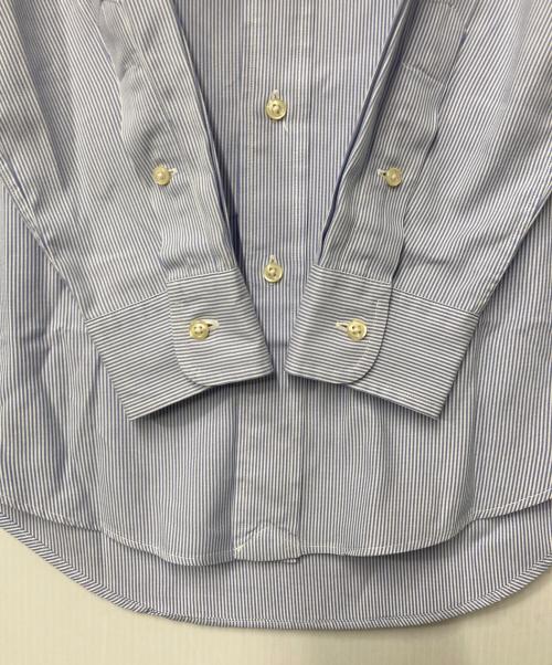 RALPH LAUREN（ラルフローレン）RALPH LAUREN (ラルフローレン) ポニー刺繍ストライプボタンダウンシャツ ブルー×ホワイト サイズ:37の古着・服飾アイテム