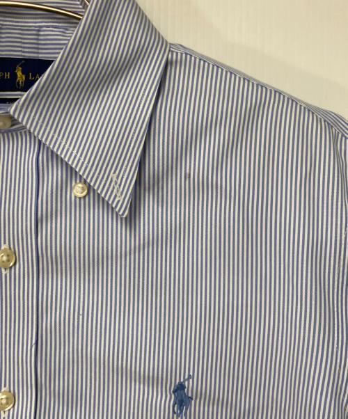 RALPH LAUREN（ラルフローレン）RALPH LAUREN (ラルフローレン) ポニー刺繍ストライプシャツ ブルー×ホワイト サイズ:14の古着・服飾アイテム