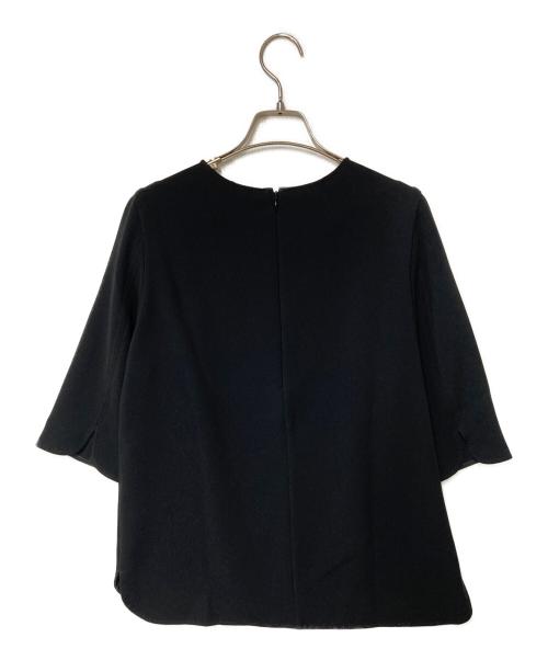 MUSE de Deuxieme Classe（ミューズ ドゥーズィエム クラス）MUSE de Deuxieme Classe (ミューズ ドゥーズィエム クラス) トリアセジョーゼット七分袖プルオーバー ブラック サイズ:Fの古着・服飾アイテム