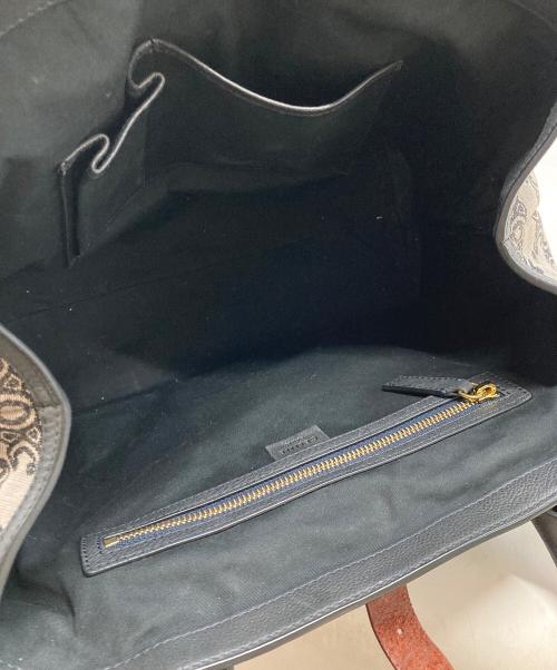 CELINE（セリーヌ）CELINE (セリーヌ) 総柄ハンドバッグ ネイビー×グレーの古着・服飾アイテム
