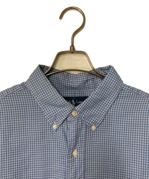 RALPH LAUREN（ラルフローレン）RALPH LAUREN (ラルフローレン) ポニー刺繍チェックシャツ ブルー サイズ:17 1/2の古着・服飾アイテム