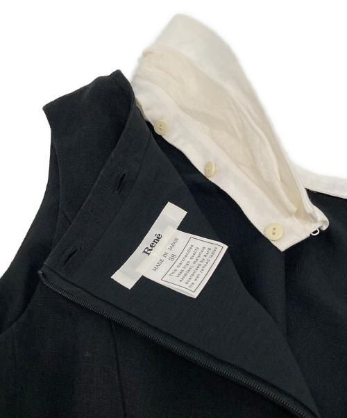 Rene（ルネ）Rene (ルネ) ノースリーブリネンワンピース ブラック サイズ:38の古着・服飾アイテム
