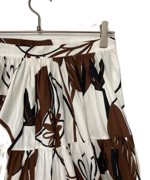 MARNI（マルニ）MARNI (マルニ) 総柄スカート ホワイト×ブラウン サイズ:40の古着・服飾アイテム