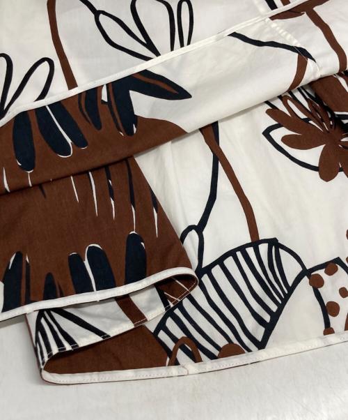 MARNI（マルニ）MARNI (マルニ) 総柄スカート ホワイト×ブラウン サイズ:40の古着・服飾アイテム