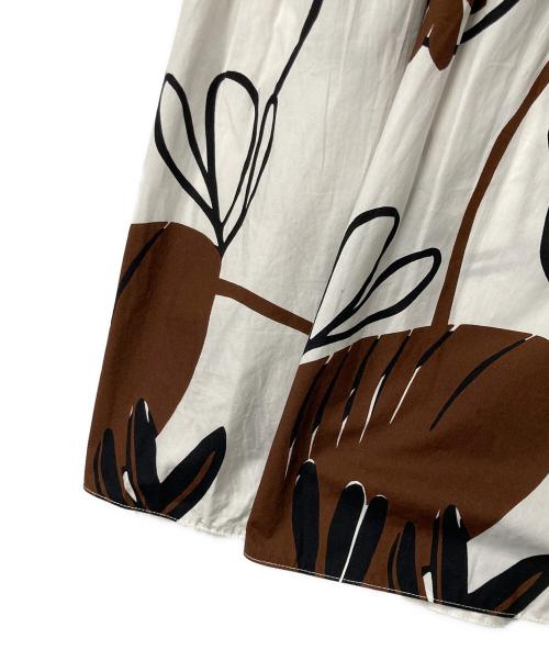 MARNI（マルニ）MARNI (マルニ) 総柄スカート ホワイト×ブラウン サイズ:40の古着・服飾アイテム