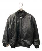 FTCエフティーシー）の古着「LEATHER ZIP VARSITY JACKET」｜ブラック
