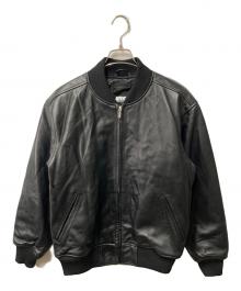 FTC（エフティーシー）の古着「LEATHER ZIP VARSITY JACKET」｜ブラック