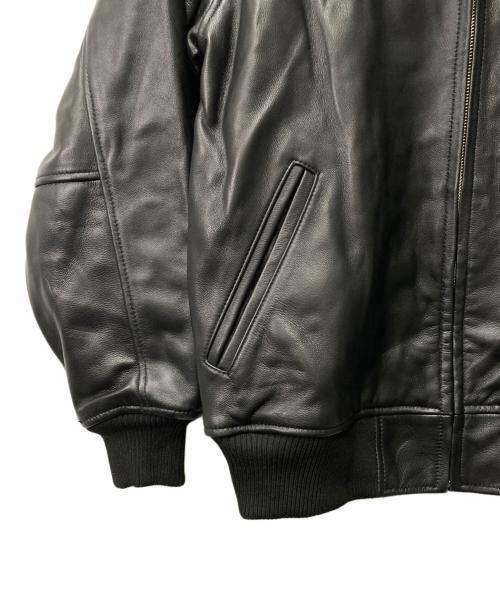 FTC（エフティーシー）FTC (エフティーシー) LEATHER ZIP VARSITY JACKET ブラック サイズ:Sの古着・服飾アイテム