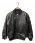 FTC（エフティーシー）の古着「LEATHER ZIP VARSITY JACKET」｜ブラック