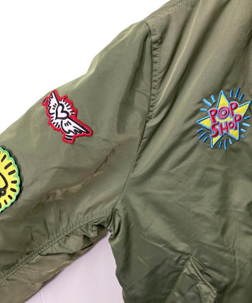 ALPHA（アルファ）ALPHA (アルファ) Keith Haring (キースヘリング) MA-1ジャケット カーキ サイズ:Sの古着・服飾アイテム