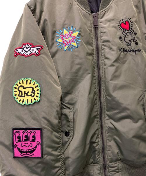 ALPHA（アルファ）ALPHA (アルファ) Keith Haring (キースヘリング) MA-1ジャケット カーキ サイズ:Sの古着・服飾アイテム