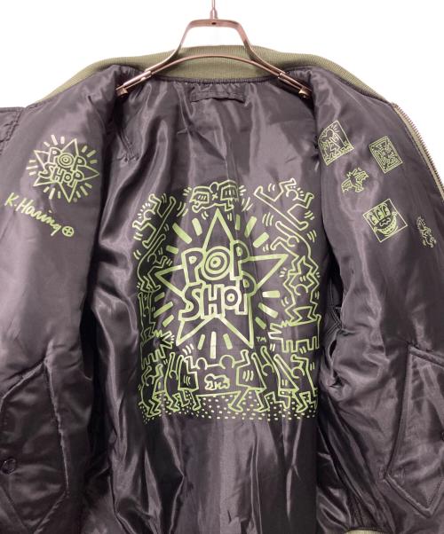 ALPHA（アルファ）ALPHA (アルファ) Keith Haring (キースヘリング) MA-1ジャケット カーキ サイズ:Sの古着・服飾アイテム