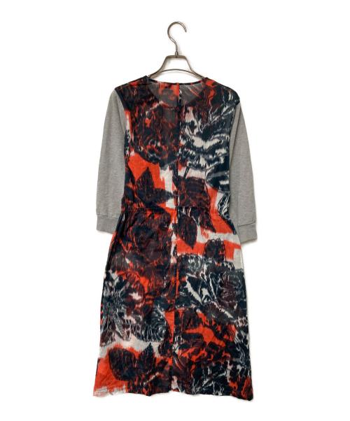 DRIES VAN NOTEN（ドリスヴァンノッテン）DRIES VAN NOTEN (ドリスヴァンノッテン) 切替ワンピース グレー×レッド サイズ:36の古着・服飾アイテム