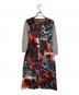 DRIES VAN NOTEN (ドリスヴァンノッテン) 切替ワンピース グレー×レッド サイズ:36：5000円
