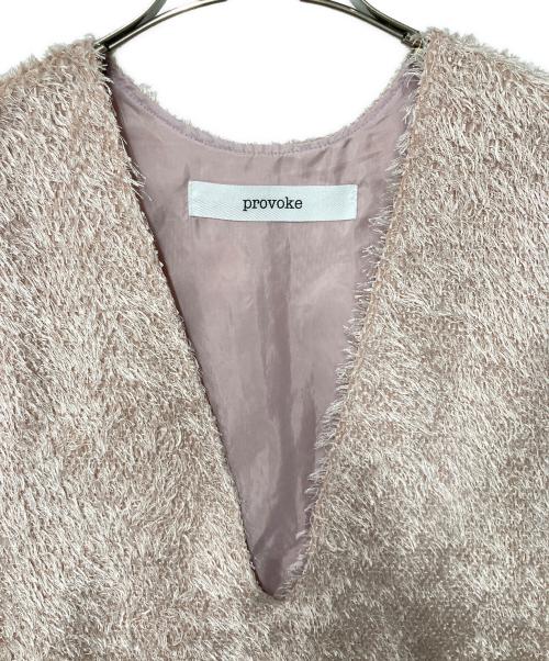 provoke（プロヴォーク）provoke (プロヴォーク) fusa-fusa mini dress ピンク サイズ:Freeの古着・服飾アイテム