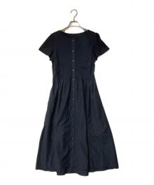 BLUE LABEL CRESTBRIDGE（ブルーレーベルクレストブリッジ）の古着「ベルテッドシャツワンピース」｜ネイビー