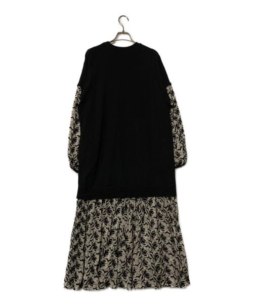CLANE（クラネ）CLANE (クラネ) フラワーレースミックスワンピース ブラック サイズ:1の古着・服飾アイテム