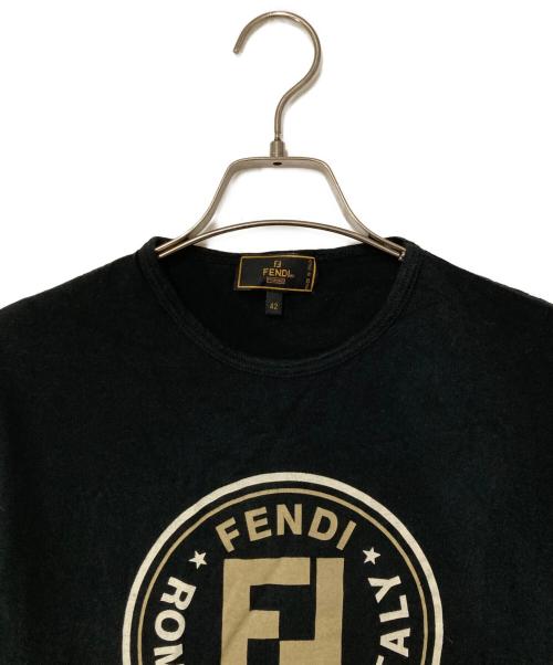 FENDI（フェンディ）FENDI (フェンディ) ロゴTシャツ ブラック サイズ:42の古着・服飾アイテム