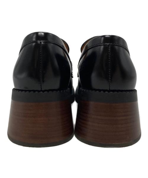 TOD'S（トッズ）TOD'S (トッズ) 厚底スクエアトゥローファー ブラック サイズ:36 1/2の古着・服飾アイテム