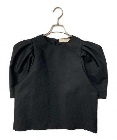 【HEVE 】heveヘイヴ♡バブリーブラウス♡半袖 トップス ブラック 中古・古着通販】Heve (ヘイヴ) Puff Shoulder Tops ブラック サイズ