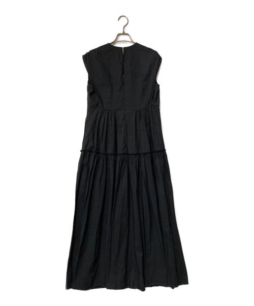 BALLSEY（ボールジィ）BALLSEY (ボールジィ) リネンコットンムーブ フレンチスリーブティアードワンピース ブラック サイズ:36の古着・服飾アイテム