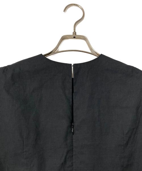 BALLSEY（ボールジィ）BALLSEY (ボールジィ) リネンコットンムーブ フレンチスリーブティアードワンピース ブラック サイズ:36の古着・服飾アイテム