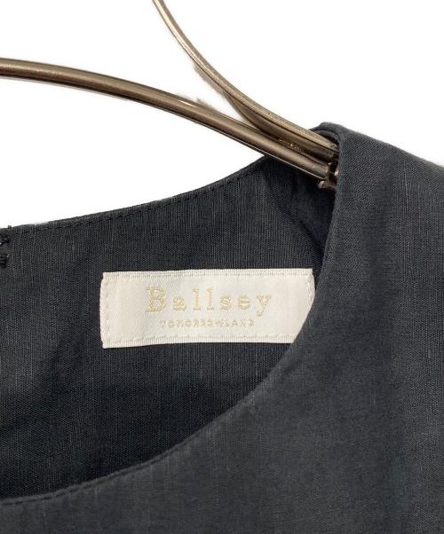 BALLSEY（ボールジィ）BALLSEY (ボールジィ) リネンコットンムーブ フレンチスリーブティアードワンピース ブラック サイズ:36の古着・服飾アイテム