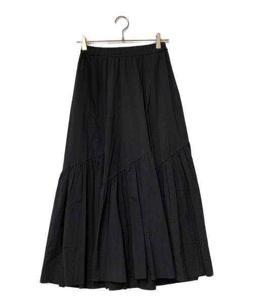 allureville（アルアバイル）allureville (アルアバイル) バイヤスキリカエギャザースカート ブラック サイズ:1の古着・服飾アイテム