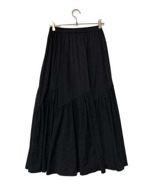 allureville（アルアバイル）allureville (アルアバイル) バイヤスキリカエギャザースカート ブラック サイズ:1の古着・服飾アイテム
