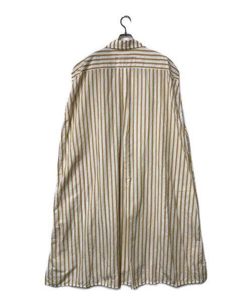 ticca（ティッカ）TICCA (ティッカ) ストライプリネン混ノースリーブワンピース ホワイト×ベージュ サイズ:Freeの古着・服飾アイテム