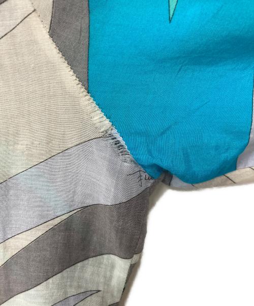 Emilio Pucci（エミリオ プッチ）Emilio Pucci (エミリオ プッチ) 総柄ブラウス ブルー×ホワイト サイズ:36の古着・服飾アイテム