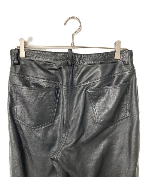 Yohji Yamamoto D'URBAN（ヨウジヤマモト ダーバン A.A.R）Yohji Yamamoto D'URBAN (ヨウジヤマモト ダーバン A.A.R) カウレザーストレートパンツ ブラック サイズ:Lの古着・服飾アイテム