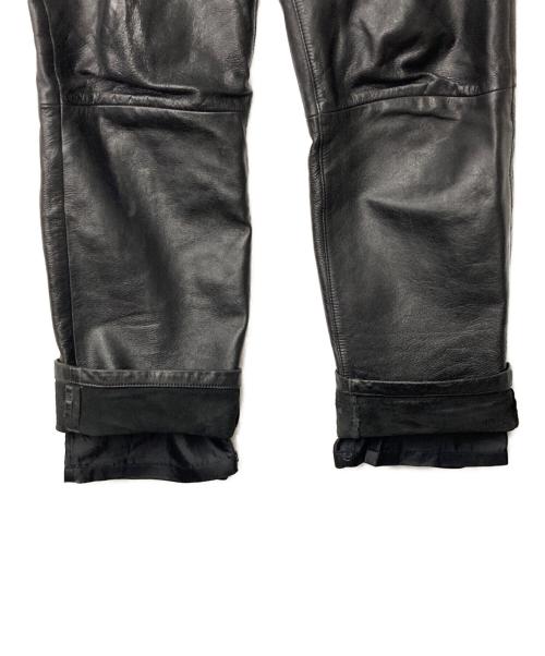 Yohji Yamamoto D'URBAN（ヨウジヤマモト ダーバン A.A.R）Yohji Yamamoto D'URBAN (ヨウジヤマモト ダーバン A.A.R) カウレザーストレートパンツ ブラック サイズ:Lの古着・服飾アイテム