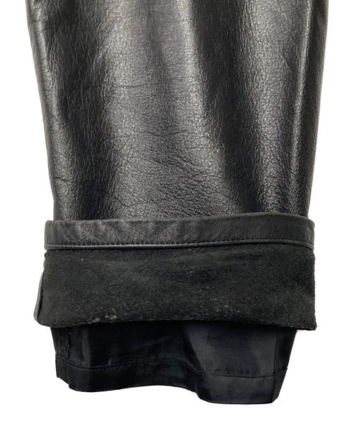 Yohji Yamamoto D'URBAN（ヨウジヤマモト ダーバン A.A.R）Yohji Yamamoto D'URBAN (ヨウジヤマモト ダーバン A.A.R) カウレザーストレートパンツ ブラック サイズ:Lの古着・服飾アイテム