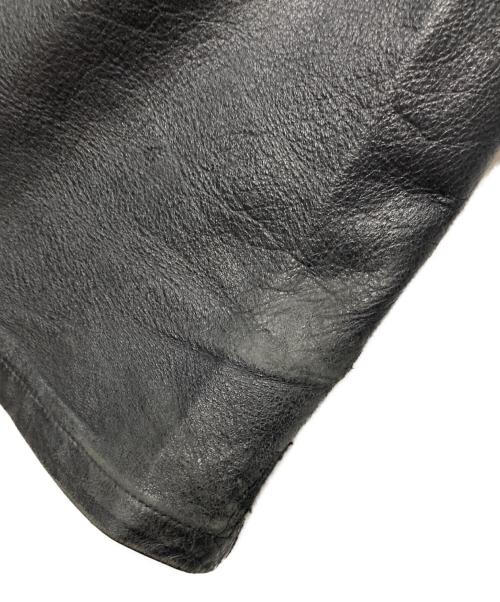 Yohji Yamamoto D'URBAN（ヨウジヤマモト ダーバン A.A.R）Yohji Yamamoto D'URBAN (ヨウジヤマモト ダーバン A.A.R) カウレザーストレートパンツ ブラック サイズ:Lの古着・服飾アイテム