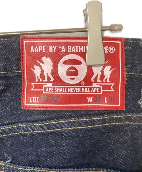 Aape BY A BATHING APE（エーエイプ バイ アベイシングエイプ）AAPE BY A BATHING APE (エーエイプ バイ アベイシングエイプ) LOOSE デニムパンツ インディゴ サイズ:34の古着・服飾アイテム