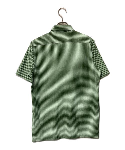 LACOSTE（ラコステ）LACOSTE (ラコステ) クールマックスブレンドジャガード半袖ポロシャツ グリーン×ホワイト サイズ:Mの古着・服飾アイテム