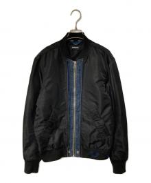 DIESEL（ディーゼル）の古着「デニム切替ブルゾン」｜ブラック×ブルー