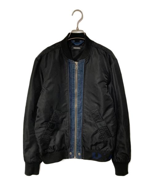 DIESEL（ディーゼル）DIESEL (ディーゼル) デニム切替ブルゾン ブラック×ブルー サイズ:Lの古着・服飾アイテム