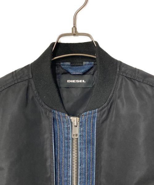 DIESEL（ディーゼル）DIESEL (ディーゼル) デニム切替ブルゾン ブラック×ブルー サイズ:Lの古着・服飾アイテム