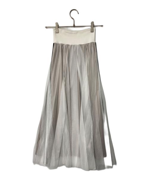 MONILE（モニーレ）MONILE (モニーレ) チュールスカート ベージュ×ホワイト サイズ:Freeの古着・服飾アイテム