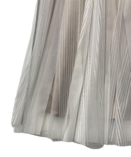 MONILE（モニーレ）MONILE (モニーレ) チュールスカート ベージュ×ホワイト サイズ:Freeの古着・服飾アイテム