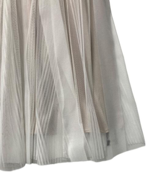MONILE（モニーレ）MONILE (モニーレ) チュールスカート ベージュ×ホワイト サイズ:Freeの古着・服飾アイテム