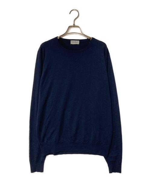 JOHN SMEDLEY（ジョンスメドレー）JOHN SMEDLEY (ジョンスメドレー) クルーネックウールニット ネイビー サイズ:Lの古着・服飾アイテム