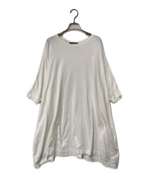 mizuiro-ind（ミズイロインド）mizuiro-ind (ミズイロインド) ドルマンカットソーワンピース ホワイト サイズ:Freeの古着・服飾アイテム