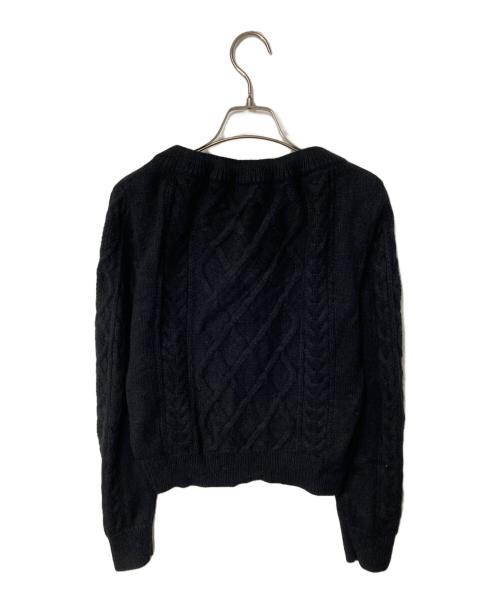 HER LIP TO（ハーリップトゥ）Her lip to (ハーリップトゥ) Aerienne Cable-Knit Ribbon Cardigan ブラック サイズ:SIZE Freeの古着・服飾アイテム