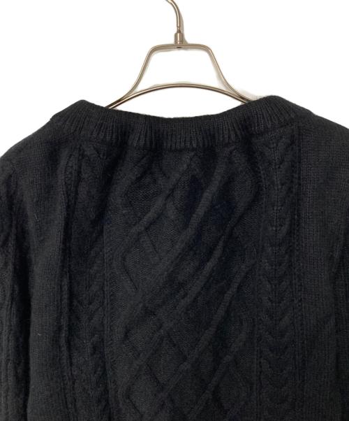 HER LIP TO（ハーリップトゥ）Her lip to (ハーリップトゥ) Aerienne Cable-Knit Ribbon Cardigan ブラック サイズ:SIZE Freeの古着・服飾アイテム